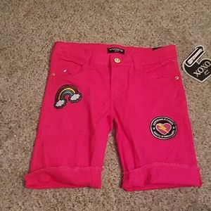 Pink shorts with cute patches